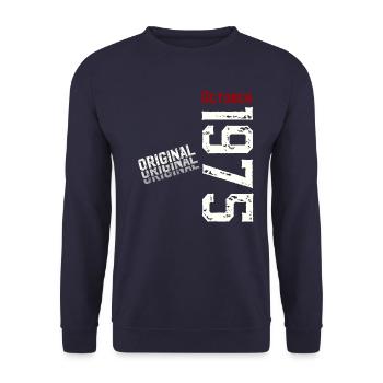 50th Birthday Original October 1975 Volume 75 - Unisex Sweatshirt - navy - Front - Alina (178cm) & Michal (187cm)