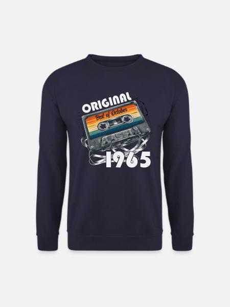 55. Geburtstag Vintage Oktober 1965 Kassette 1965 - Unisex Pullover - Navy