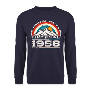66e anniversaire Légende Novembre 1958 Volume 58 - Sweat-shirt Unisexe - marine - Devant - Alina (178cm) & Michal (187cm)