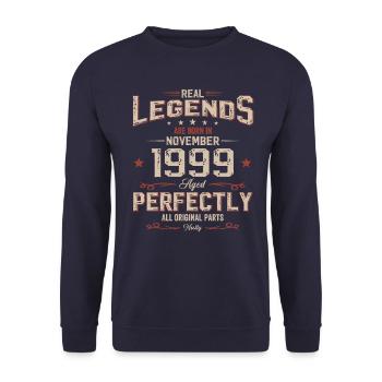 25th Birthday Original November 1999 Volume 99 - Unisex Sweatshirt - navy - Front - Alina (178cm) & Michal (187cm)