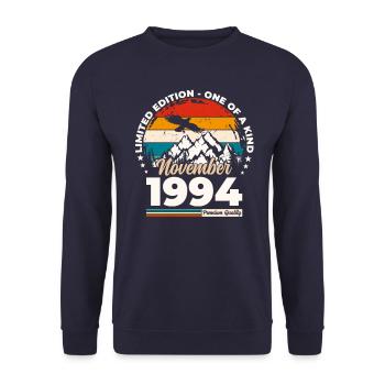 30th Birthday Original November 1994 Volume 94 - Unisex Sweatshirt - navy - Front - Alina (178cm) & Michal (187cm)