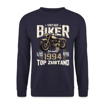 30ème anniversaire Motard Novembre 1994 Motard - Sweat-shirt Unisexe - marine - Devant - Alina (178cm) & Michal (187cm)