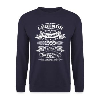 25th Birthday Original November 1999 Volume 99 - Unisex Sweatshirt - navy - Front - Alina (178cm) & Michal (187cm)