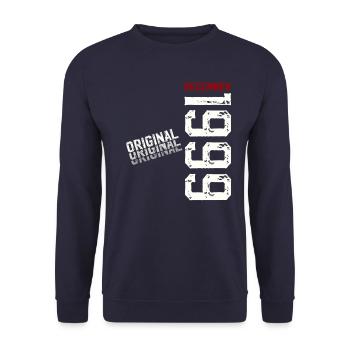 25th Birthday Original December 1999 Volume 99 - Unisex Sweatshirt - navy - Front - Alina (178cm) & Michal (187cm)