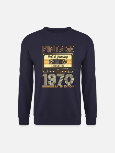 54. Geburtstag Vintage Januar 1970 Kassette 1970 - Unisex Pullover - Navy