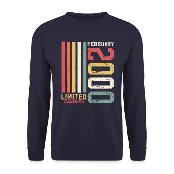 25ème anniversaire cadeau mari Original février 2000 - Sweat-shirt Unisexe - marine - Devant - Alina (178cm) & Michal (187cm)