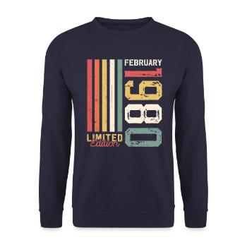 45ème anniversaire cadeau mari Original février 1980 - Sweat-shirt Unisexe - marine - Devant - Alina (178cm) & Michal (187cm)