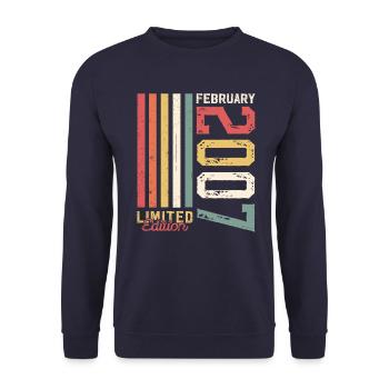 18. Geburtstag Geschenk Mann Original Februar 2007 - Unisex Pullover - Navy - Vorne - Alina (178cm) & Michal (187cm)