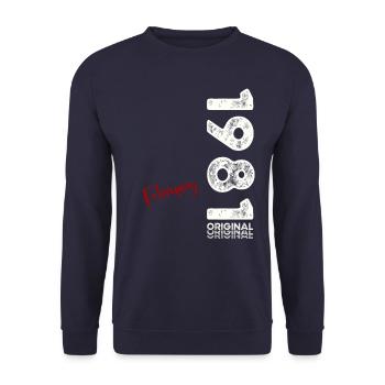 44ème anniversaire cadeau mari Original février 1981 - Sweat-shirt Unisexe - marine - Devant - Alina (178cm) & Michal (187cm)