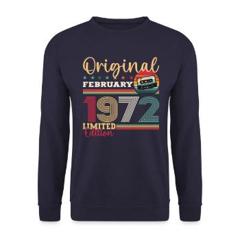 Cadeau d'anniversaire 53 ans Homme Original Février 1972 - Sweat-shirt Unisexe - marine - Devant - Alina (178cm) & Michal (187cm)