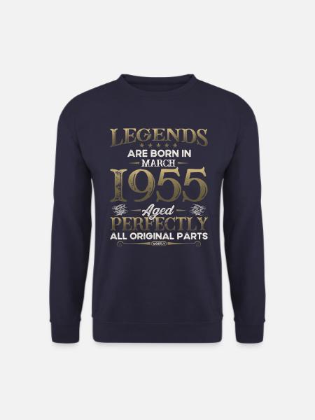 70 års fødselsdagsgave mand original marts 1955 - Unisex sweater - marineblå