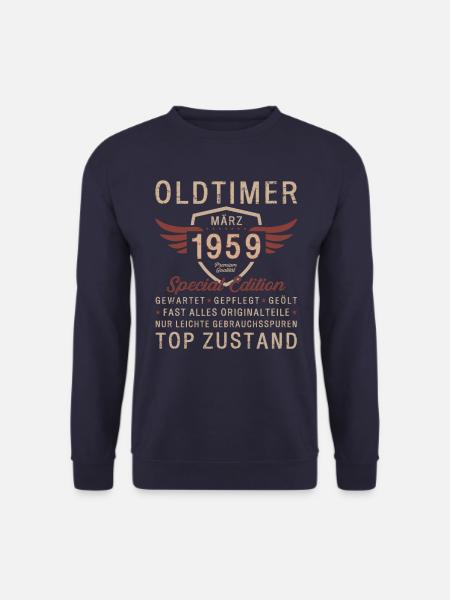 66. Geburtstag Oldtimer März 1959 Jahrgang 59 - Unisex Pullover - Navy