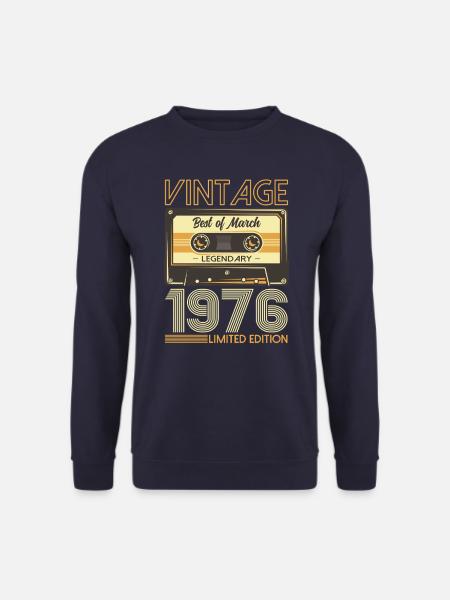 50. Geburtstag Geschenk Mann Kassette März 1976 - Unisex Pullover - Navy