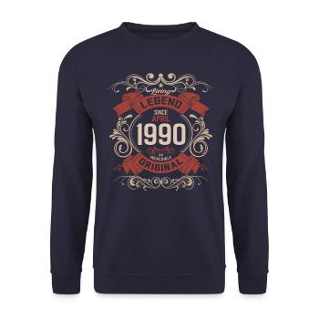 35ème anniversaire cadeau mari légende avril 1990 - Sweat-shirt Unisexe - marine - Devant - Alina (178cm) & Michal (187cm)