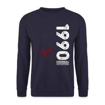 35ème anniversaire cadeau mari Original avril 1990 - Sweat-shirt Unisexe - marine - Devant - Alina (178cm) & Michal (187cm)