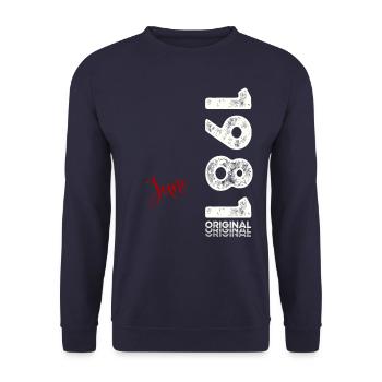 44th Birthday Original June Born 1981 - Unisex Sweatshirt - navy - Front - Alina (178cm) & Michal (187cm)