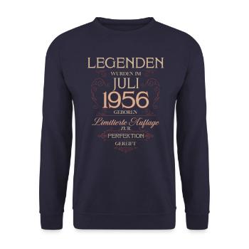 69e anniversaire Légende July Né en 1956 - Sweat-shirt Unisexe - marine - Devant - Alina (178cm) & Michal (187cm)