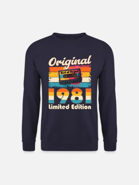 44th Birthday Cassette August 1981 - Unisex Sweatshirt - navy
