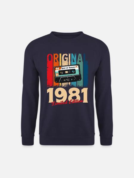 44th Birthday Cassette August 1981 - Unisex Sweatshirt - navy
