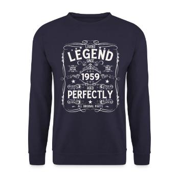 66th Birthday Original Vintage 1959 - Unisex Sweatshirt - navy - Front - Alina (178cm) & Michal (187cm)