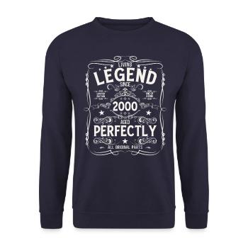25ème anniversaire cadeau mari Original 2000 - Sweat-shirt Unisexe - marine - Devant - Alina (178cm) & Michal (187cm)