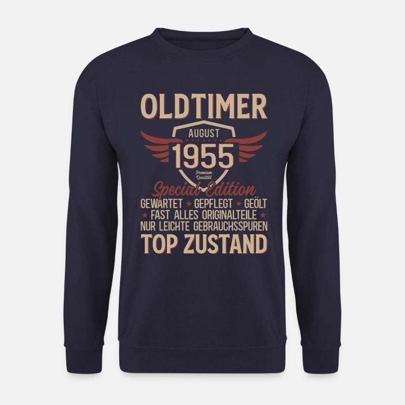 70. Geburtstag Oldtimer August Jahrgang 1955 - Unisex Pullover - Navy