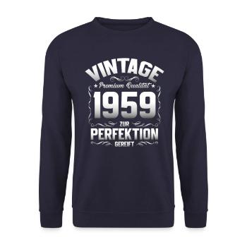 66th Birthday Original Vintage 1959 - Unisex Sweatshirt - navy - Front - Alina (178cm) & Michal (187cm)