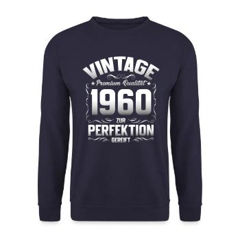 65th Birthday Original Vintage 1960 - Unisex Sweatshirt - navy - Front - Alina (178cm) & Michal (187cm)