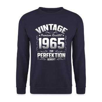 60th Birthday Original Vintage 1965 - Unisex Sweatshirt - navy - Front - Alina (178cm) & Michal (187cm)