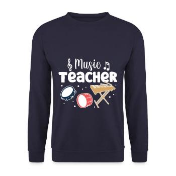 Music Teacher - Unisex Pullover - Navy - Vorne - Alina (178cm) & Michal (187cm)