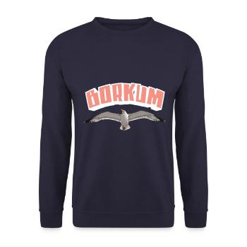 Borkum Möwe - Unisex Pullover - Navy - Vorne - Alina (178cm) & Michal (187cm)