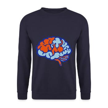 Brain brain 712 - Unisex Sweatshirt - navy - Front - Alina (178cm) & Michal (187cm)