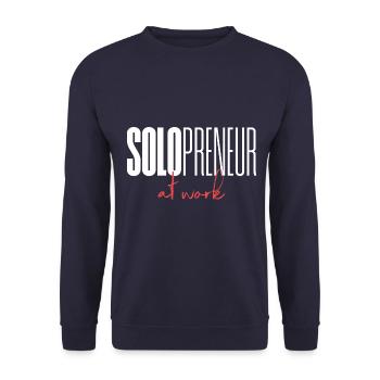 Solopreneur at work - Unisex Pullover - Navy - Vorne - Alina (178cm) & Michal (187cm)