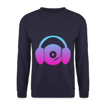 Turntable Headphones DJ - Unisex Pullover - Navy - Vorne - Alina (178cm) & Michal (187cm)