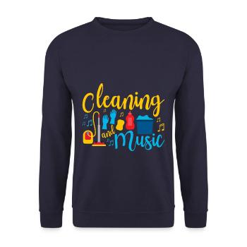 Housekeeping Cleaning And Music - Unisex Pullover - Navy - Vorne - Alina (178cm) & Michal (187cm)