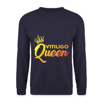 Vitiligo Queen - Unisex Pullover - Navy - Vorne - Alina (178cm) & Michal (187cm)