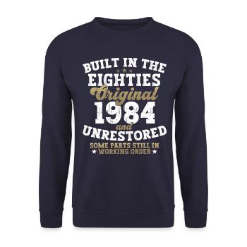 Built in the eighties 1984 38th birthday men - Unisex Sweatshirt - navy - Front - Alina (178cm) & Michal (187cm)