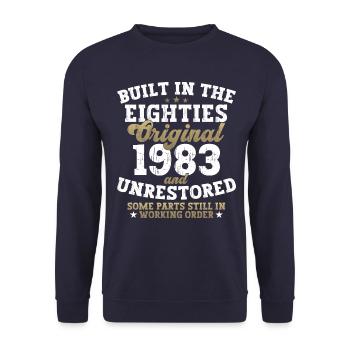 Built in the eighties 1983 39th birthday men - Unisex Sweatshirt - navy - Front - Alina (178cm) & Michal (187cm)