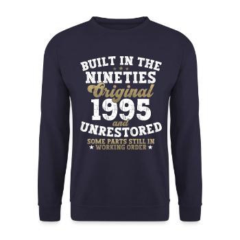 Construit dans les années quatre-vingt-dix 1995 27e anniversaire hommes - Sweat-shirt Unisexe - marine - Devant - Alina (178cm) & Michal (187cm)