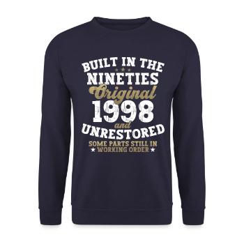 Construit dans les années quatre-vingt-dix 1998 27th Birthday Men - Sweat-shirt Unisexe - marine - Devant - Alina (178cm) & Michal (187cm)