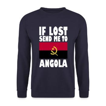 Angola Flagge Spruch - Unisex Pullover - Navy - Vorne - Alina (178cm) & Michal (187cm)