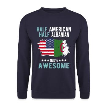 Moitié américain moitié albanais - Sweat-shirt Unisexe - marine - Devant - Alina (178cm) & Michal (187cm)