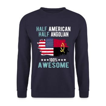 Halb Amerikaner Halb Angolier - Unisex Pullover - Navy - Vorne - Alina (178cm) & Michal (187cm)