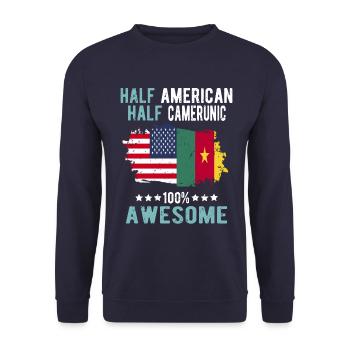 Moitié américain moitié camerounais - Sweat-shirt Unisexe - marine - Devant - Alina (178cm) & Michal (187cm)