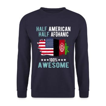 Moitié américain moitié afghan - Sweat-shirt Unisexe - marine - Devant - Alina (178cm) & Michal (187cm)