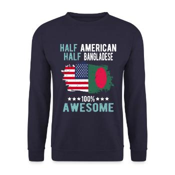 Half American Half Bangladeshi - Unisex Sweatshirt - navy - Front - Alina (178cm) & Michal (187cm)