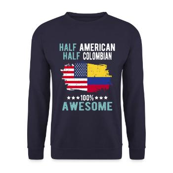 Moitié américain moitié colombien - Sweat-shirt Unisexe - marine - Devant - Alina (178cm) & Michal (187cm)