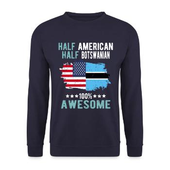 Halb Amerikaner Halb Batswana - Unisex Pullover - Navy - Vorne - Alina (178cm) & Michal (187cm)