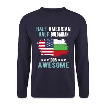 Half American Half Bulgarian - Unisex Sweatshirt - navy - Front - Alina (178cm) & Michal (187cm)