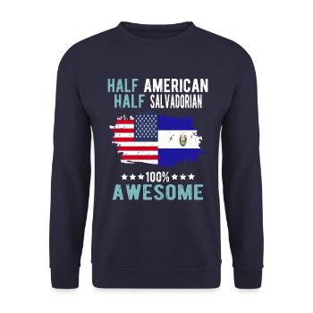 Moitié américain moitié salvadorien - Sweat-shirt Unisexe - marine - Devant - Alina (178cm) & Michal (187cm)